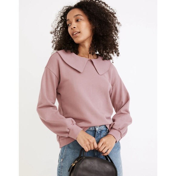 MADEWELL Resourced Cotton Sweatshirt S Vintage Petal Pink Peter Pan Cottage B89 - Picture 1 of 7